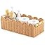 2 Pack Paper Rope Storage Baskets for Toilet Paper, Scalloped Edge Decor Baskets for Bathroom, Hand Woven Organizer Basket with Wooden Handle, Neutral Organizing Basket for Toilet Tank Top Bedroom