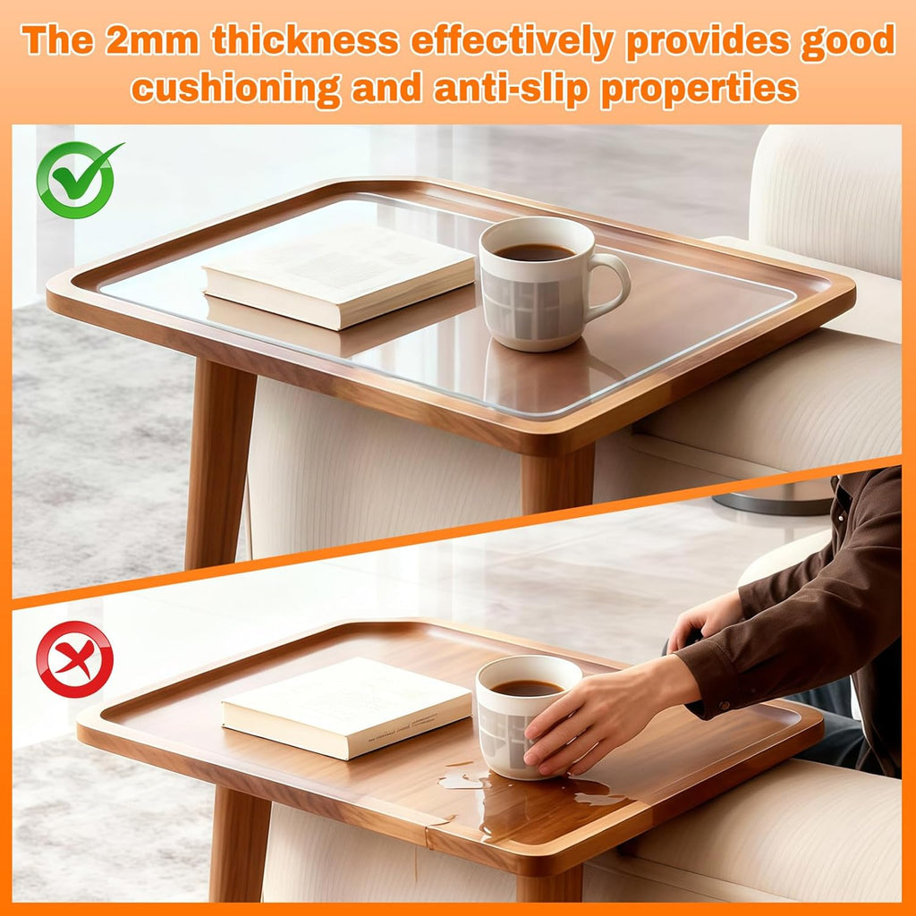 2MM Thick Clear Non-Slip Grip Mat - Washable & Cut-to-Fit, Multi-Use Anti-Slip Pad for Furniture, Pet Bowls, Folding Walker, Desks, and Crafts，Couch Arm Table，Guitar Non Slip Pad