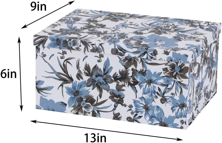 1 Pack Decorative Box 13x9x6 Inch Decorative Storage Boxes with Lids for Home Decor Memory Box for Keepsakes Keepsake Box Large Gift Boxes with Lid