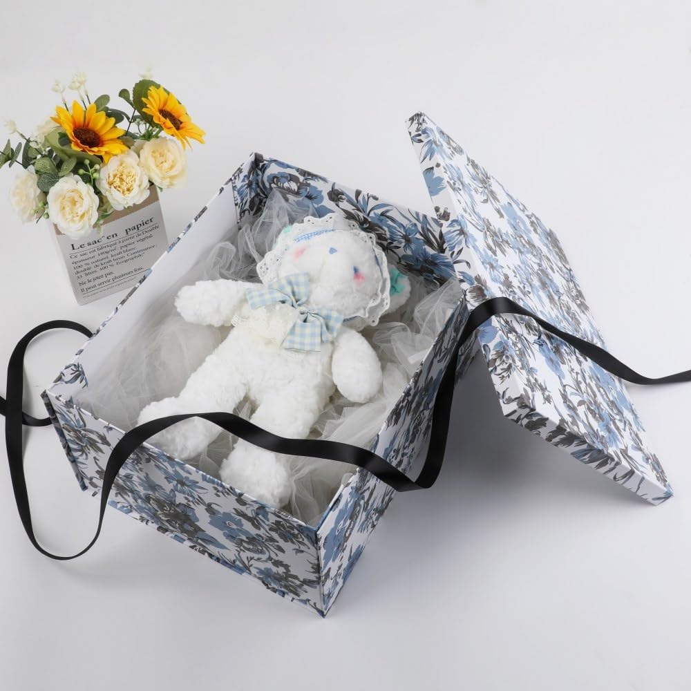 1 Pack Decorative Box 13x9x6 Inch Decorative Storage Boxes with Lids for Home Decor Memory Box for Keepsakes Keepsake Box Large Gift Boxes with Lid