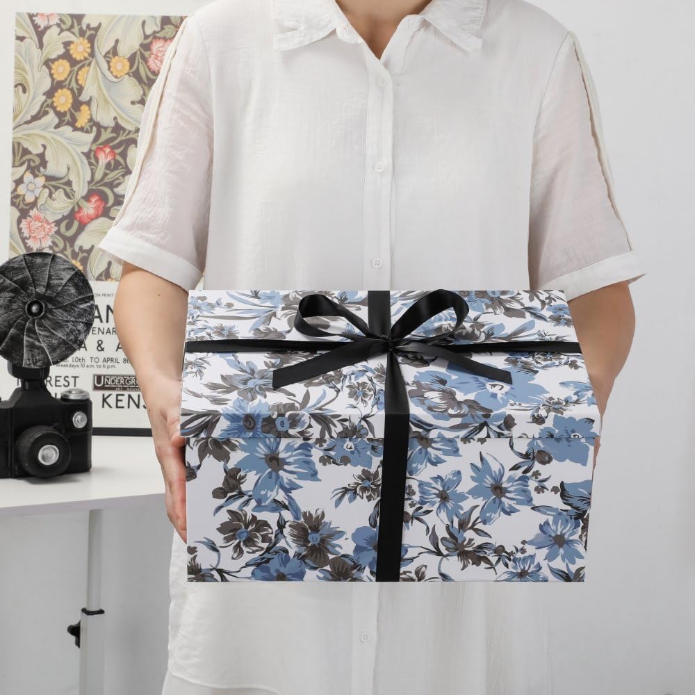 1 Pack Decorative Box 13x9x6 Inch Decorative Storage Boxes with Lids for Home Decor Memory Box for Keepsakes Keepsake Box Large Gift Boxes with Lid