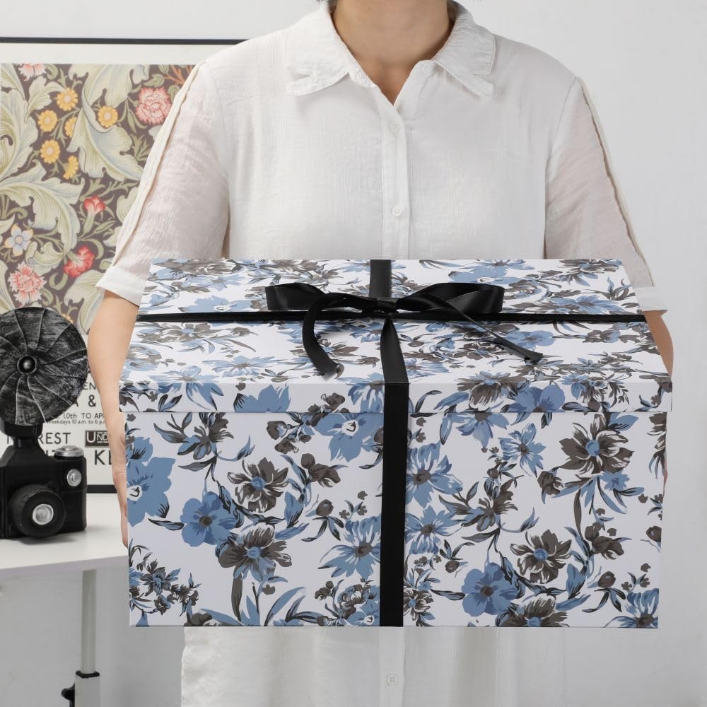 1 Pack Decorative Box 13x9x6 Inch Decorative Storage Boxes with Lids for Home Decor Memory Box for Keepsakes Keepsake Box Large Gift Boxes with Lid