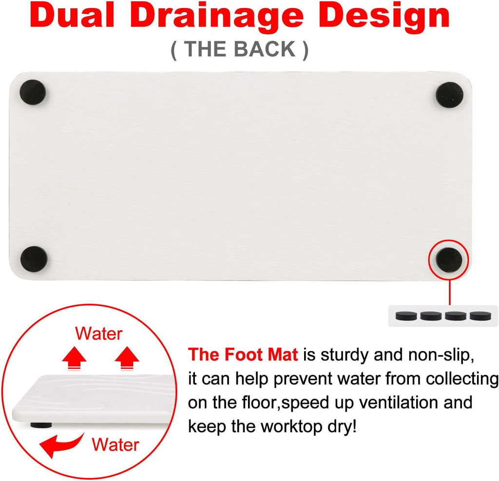 2 Pcs Water Absorbing Stone Tray for Sink Diatomaceous Earth Dish Drying Mat for Kitchen Counter Soap Dish White Diatomite Bathroom Sink Vanity Trays Absorbent Coasters Bathroom Decor and Accessories