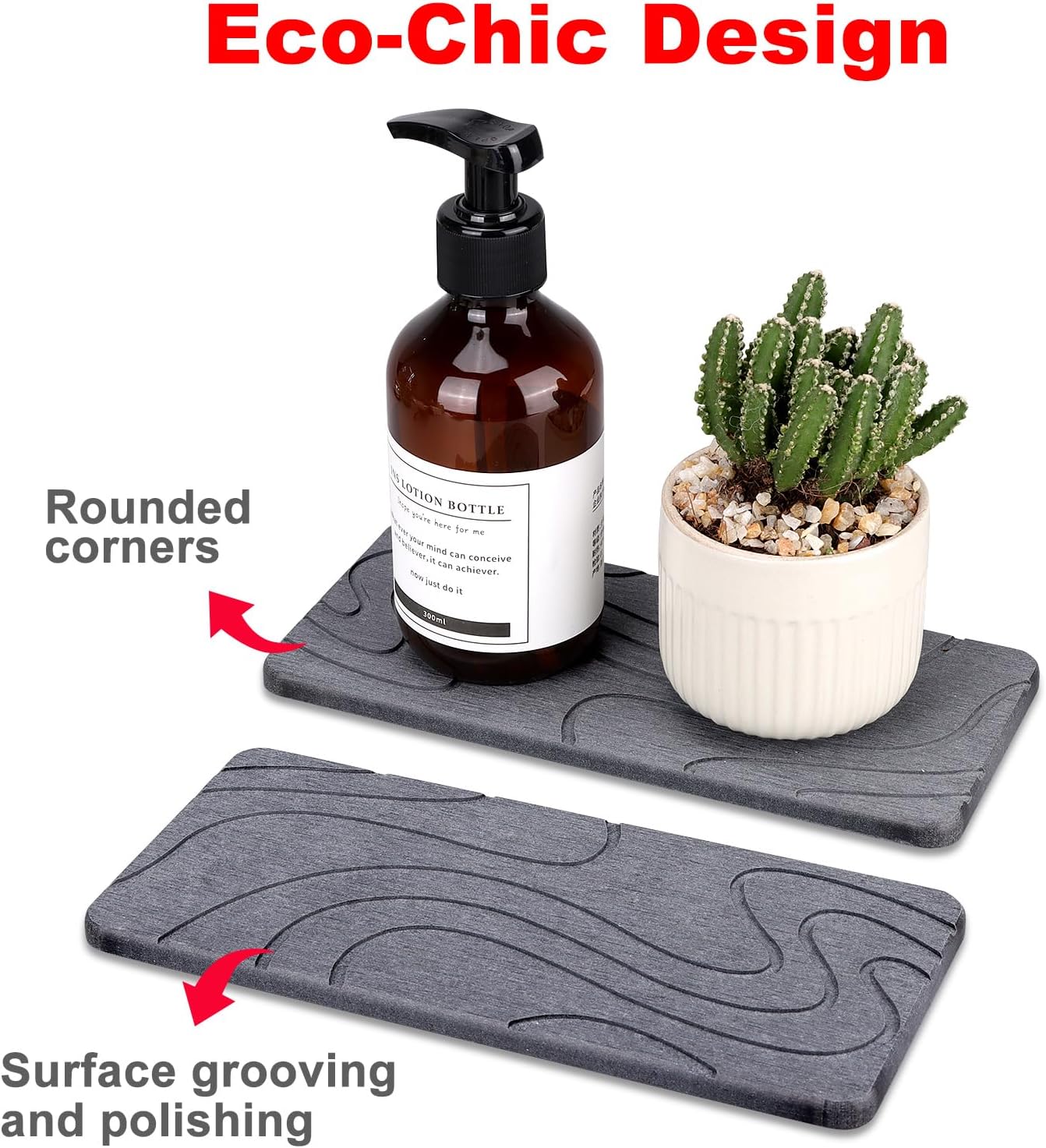 2 Pcs Water Absorbing Stone Tray for Sink Diatomaceous Earth Dish Drying Mat for Kitchen Counter Soap Dish White Diatomite Bathroom Sink Vanity Trays Absorbent Coasters Bathroom Decor and Accessories