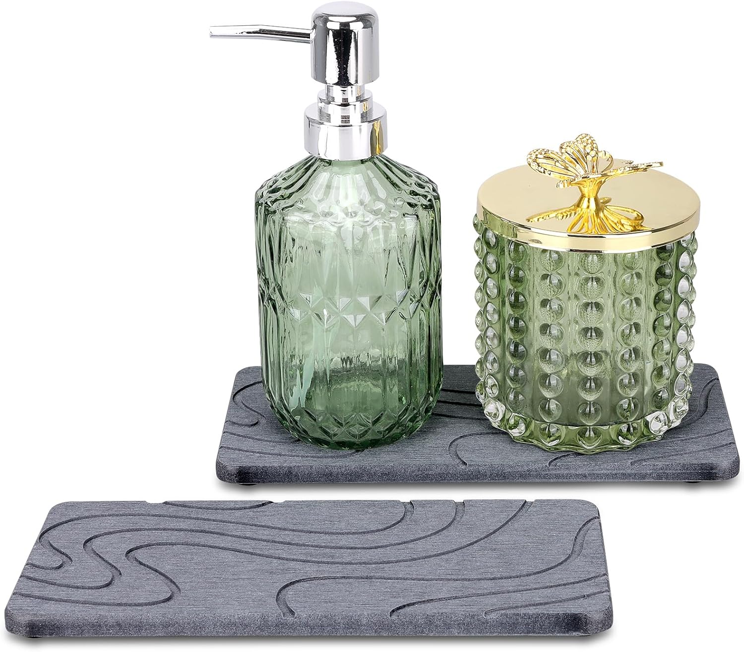 2 Pcs Water Absorbing Stone Tray for Sink Diatomaceous Earth Dish Drying Mat for Kitchen Counter Soap Dish White Diatomite Bathroom Sink Vanity Trays Absorbent Coasters Bathroom Decor and Accessories