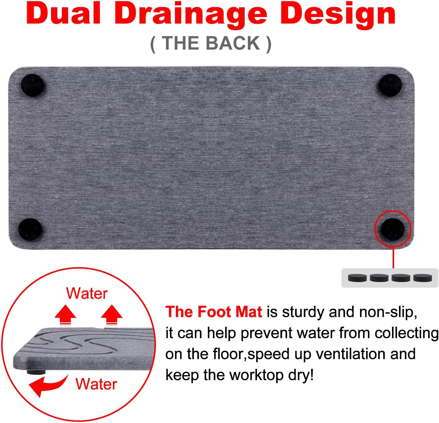 2 Pcs Water Absorbing Stone Tray for Sink Diatomaceous Earth Dish Drying Mat for Kitchen Counter Soap Dish White Diatomite Bathroom Sink Vanity Trays Absorbent Coasters Bathroom Decor and Accessories